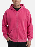 Men's Vintage Washed Zip-Up Hoodie Eleven Oasis