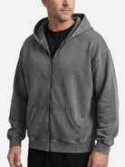 Men's Vintage Washed Zip-Up Hoodie Eleven Oasis