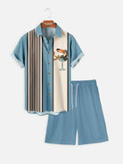 Men's Blue Casual Drawstring Shorts Eleven Oasis