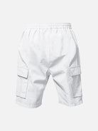 Men's Solid Color Linen Shorts Waist Drawstring Cargo Shorts ElevenOasis