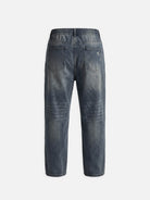 Men's Washed Distressed Denim Drawstring Tapered Pants Eleven Oasis
