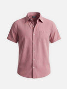 Men's Classic Solid Button Down Short Sleeve Shirt Eleven Oasis