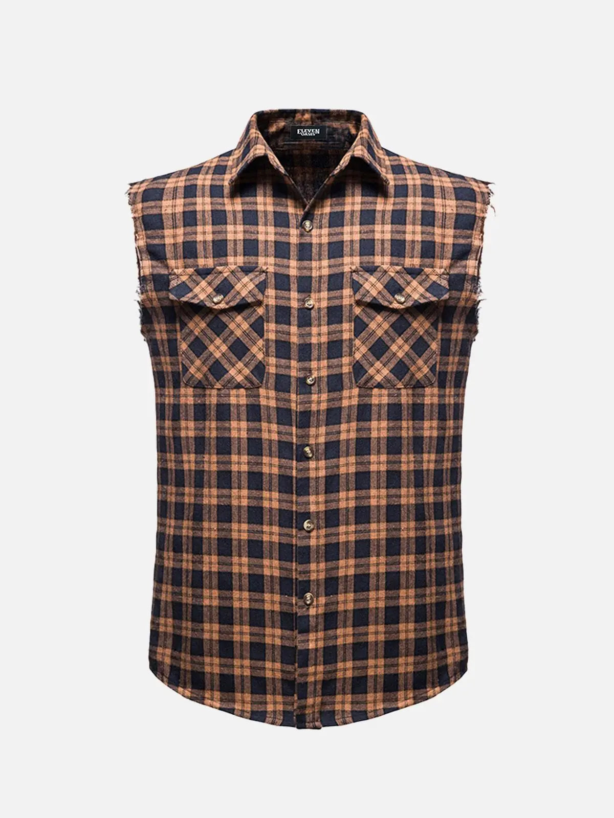Men's Buffalo Plaid Sleeveless Shirt Eleven Oasis