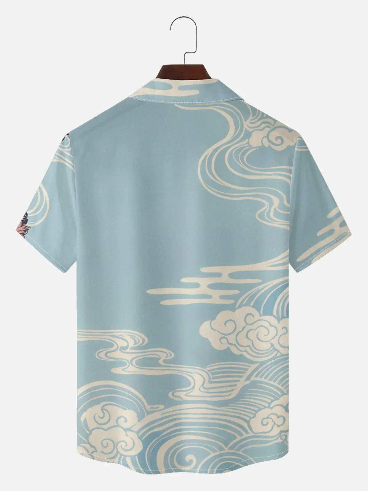 Men's Japanese Tiger & Peony Sky Short Sleeve Shirt 