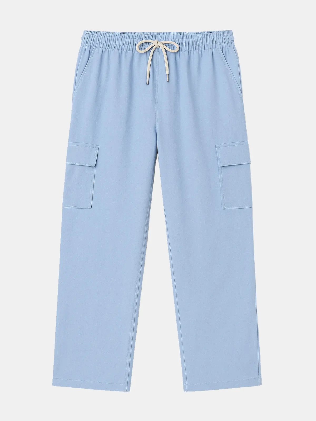 Men's Solid Color Linen Basic Breathable Vacation Cargo Pants Eleven Oasis