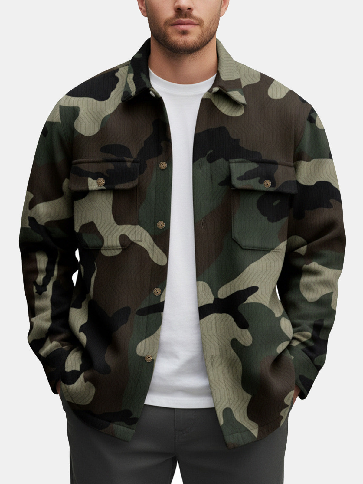 Men's Classic Camo Long Sleeve Shirt ElevenOasis