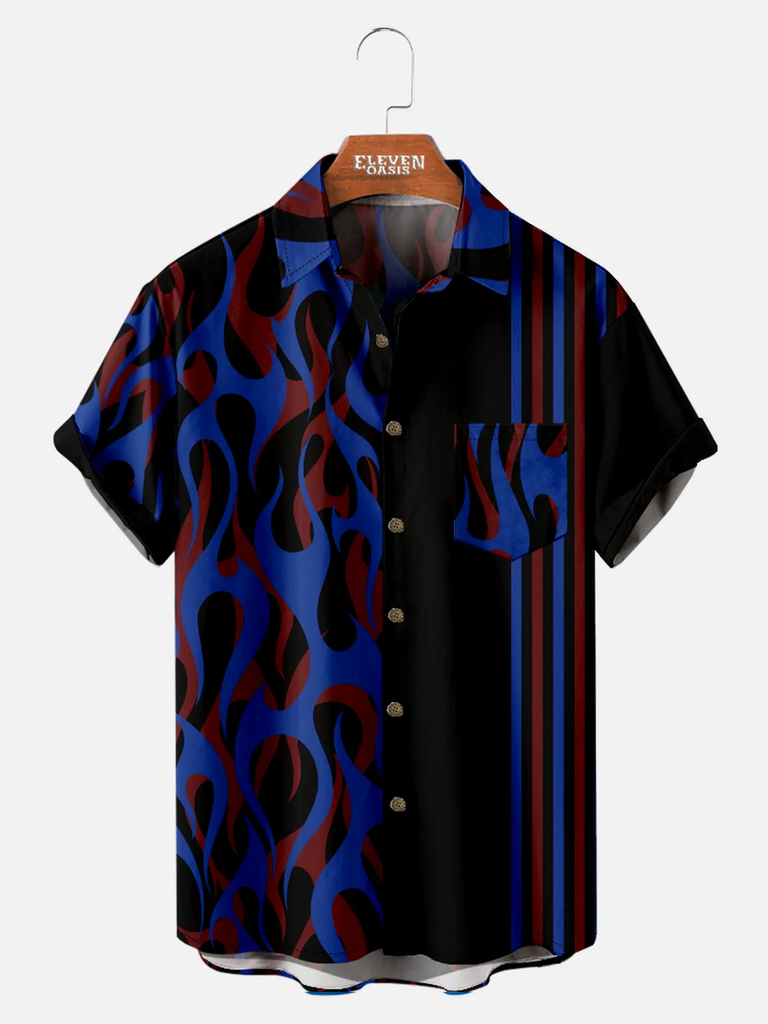 Men's Abstract Stripe Short Sleeve Shirt Eleven Oasis