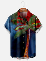 Men's Oil Paint Palm Tree Short Sleeve Shirt Eleven Oasis