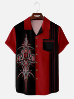 Tall Men's Vintage Hot Rod Pinstripe Short Sleeve Shirt Eleven Oasis