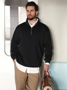 Men's Quarter-Zip Cotton Blend Sweatshirt ElevenOasis
