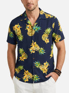 Men's Tropical Pineapple Floral Short Sleeve Shirt Eleven Oasis