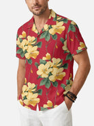 Men's Retro Tropical Floral Short Sleeve Shirt Eleven Oasis