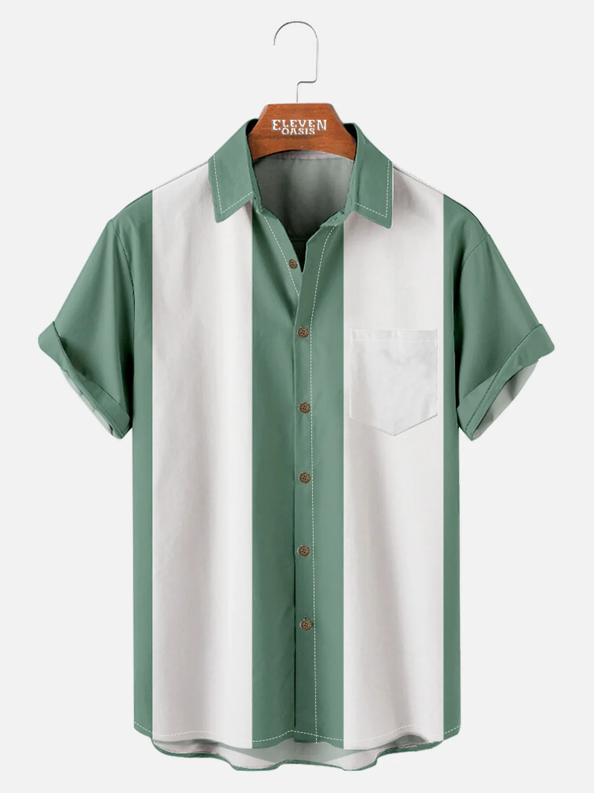 Men's Basic 50s Style Bowling Shirt ElevenOasis