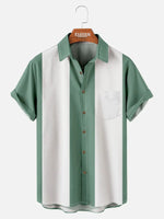 Tall Men's Basic 50s Style Bowling Short Sleeve Shirt Eleven Oasis