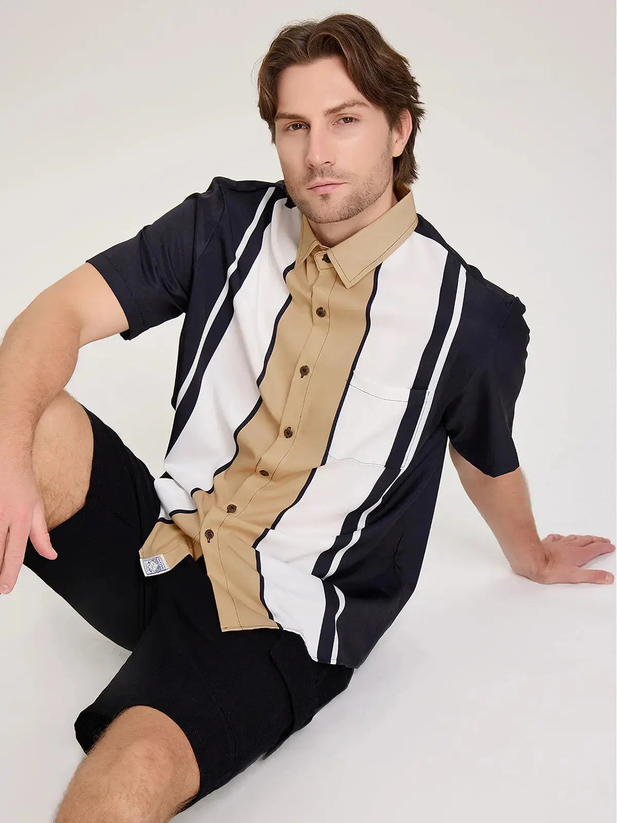 Tall Men's Classic Bowling Short Sleeve Shirt ElevenOasis