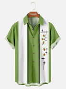 Men's Atomic Olive Starburst Bowling Short Sleeve Shirt ElevenOasis