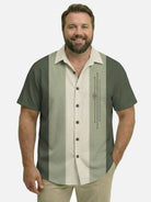 Tall Men's Color-block Striped Casual Breathable Bowling Short Sleeve Shirt ElevenOasis