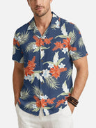 Men's Tropical Palm Floral Short Sleeve Shirt Eleven Oasis