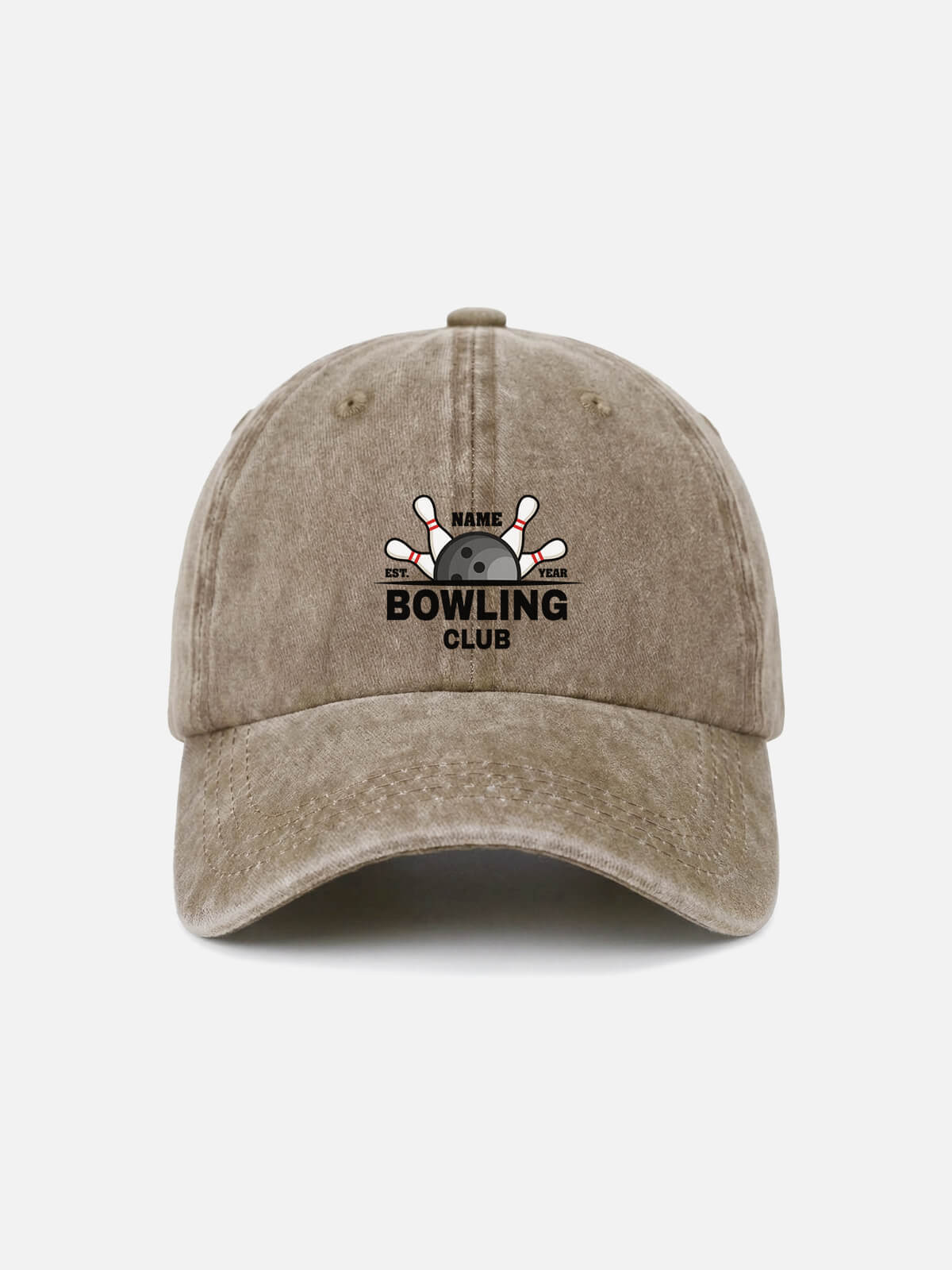 Customizable Washed Cotton Bowling Club Baseball Cap Eleven Oasis