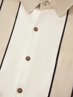 Men's Classic Striped Bowling Style Short Sleeve Shirt ElevenOasis