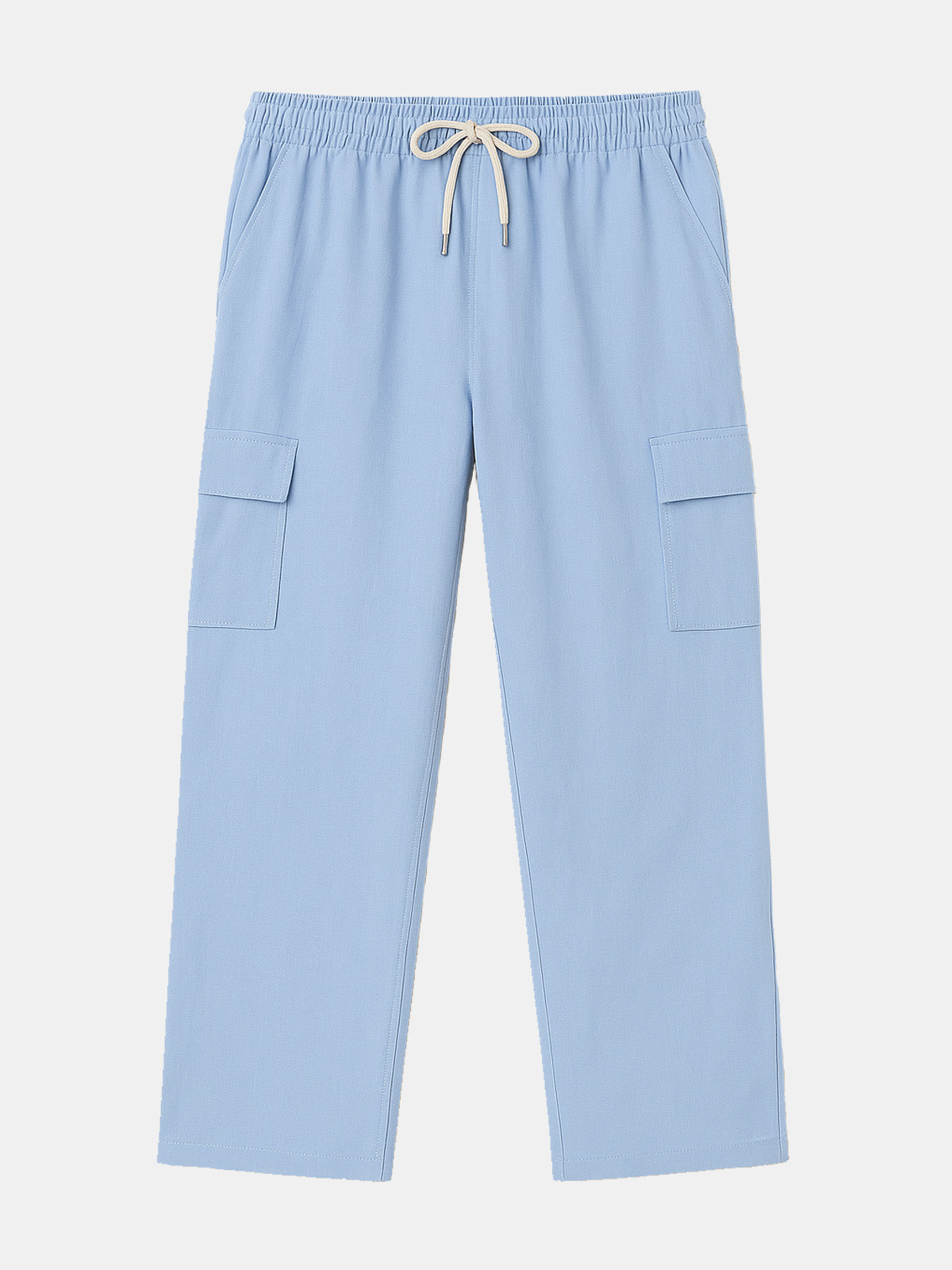 Men’s Solid Color Linen Pants Basic Breathable Vacation Cargo Pants Eleven Oasis