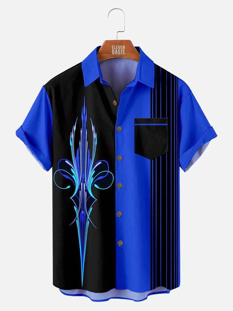 Car Stripe Short Sleeve Pocket ShirtMens short sleeve shirts Big and tall Mens shirts Short sleeve shirts for men Mens 4xl shirts Casual short sleeve shirts