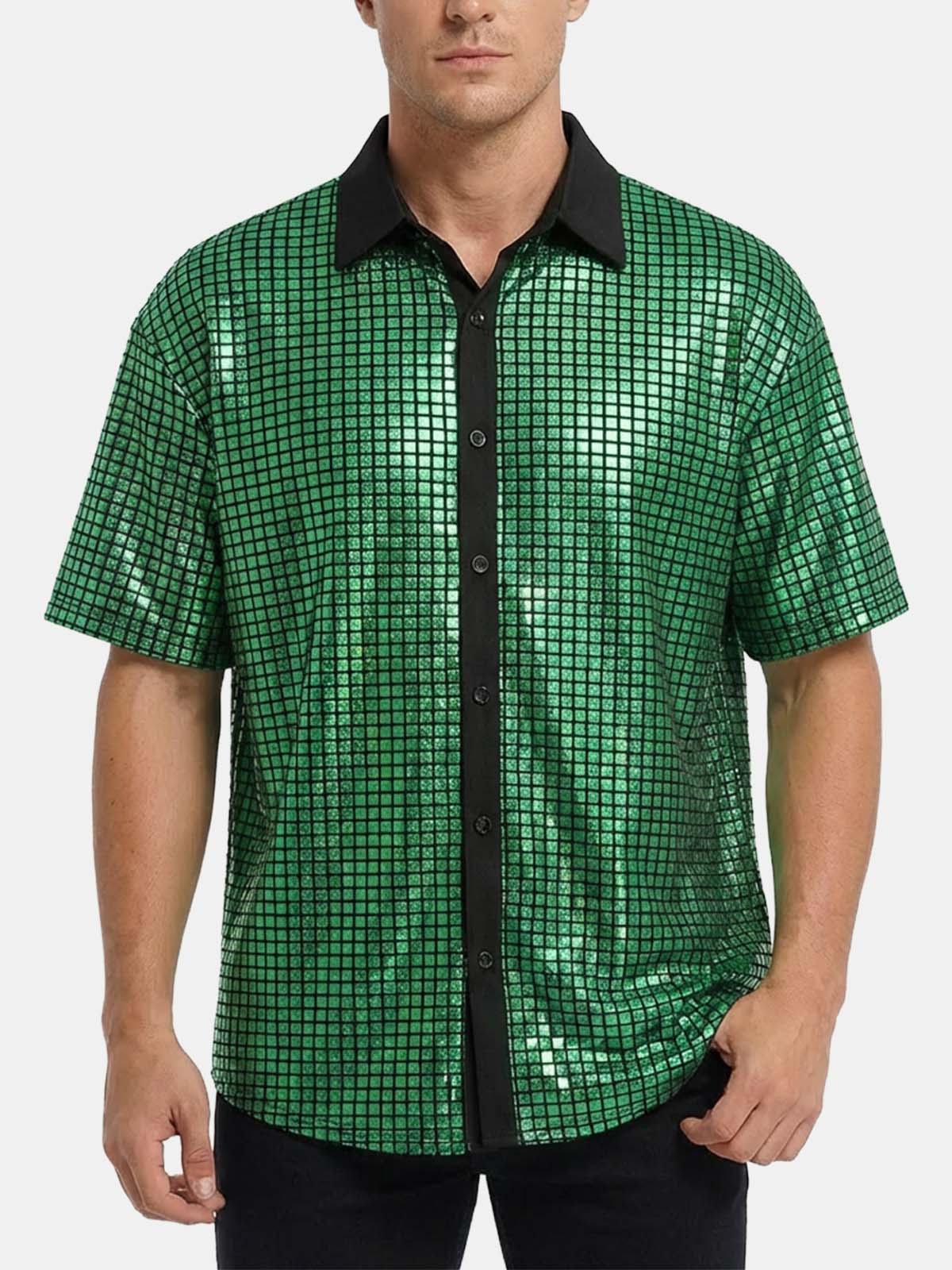 Men's Metallic Grid Short Sleeve Shirt Eleven Oasis