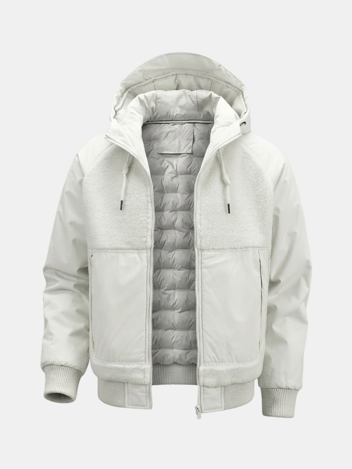 Men's Sherpa-Panel Hooded Puffer Jacket Eleven Oasis