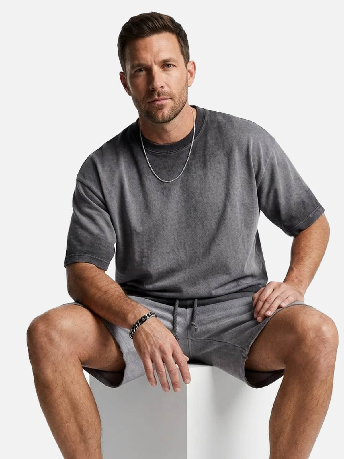 Men's Washed Gradient Drawstring Shorts Eleven Oasis