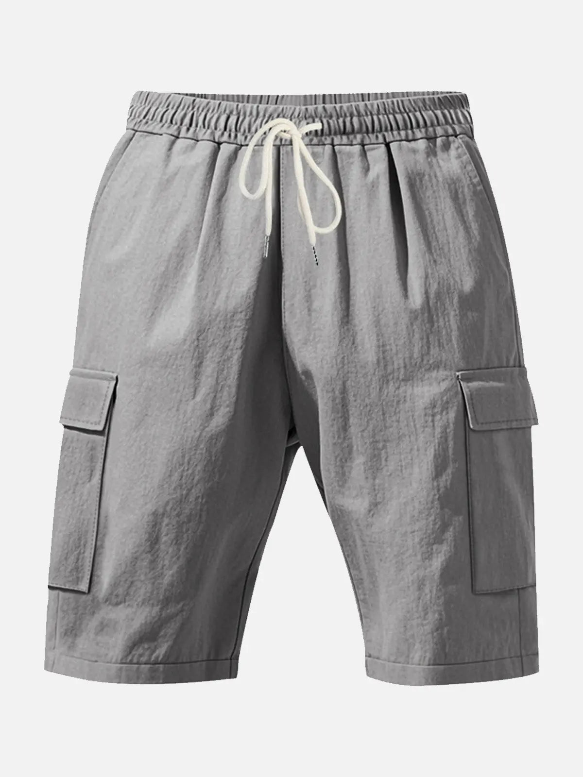 Men's Solid Color Linen Shorts Waist Drawstring Cargo Shorts ElevenOasis