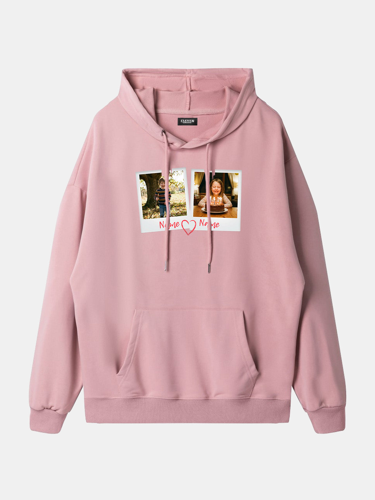 Custom Photos & Names Hoodie Eleven Oasis