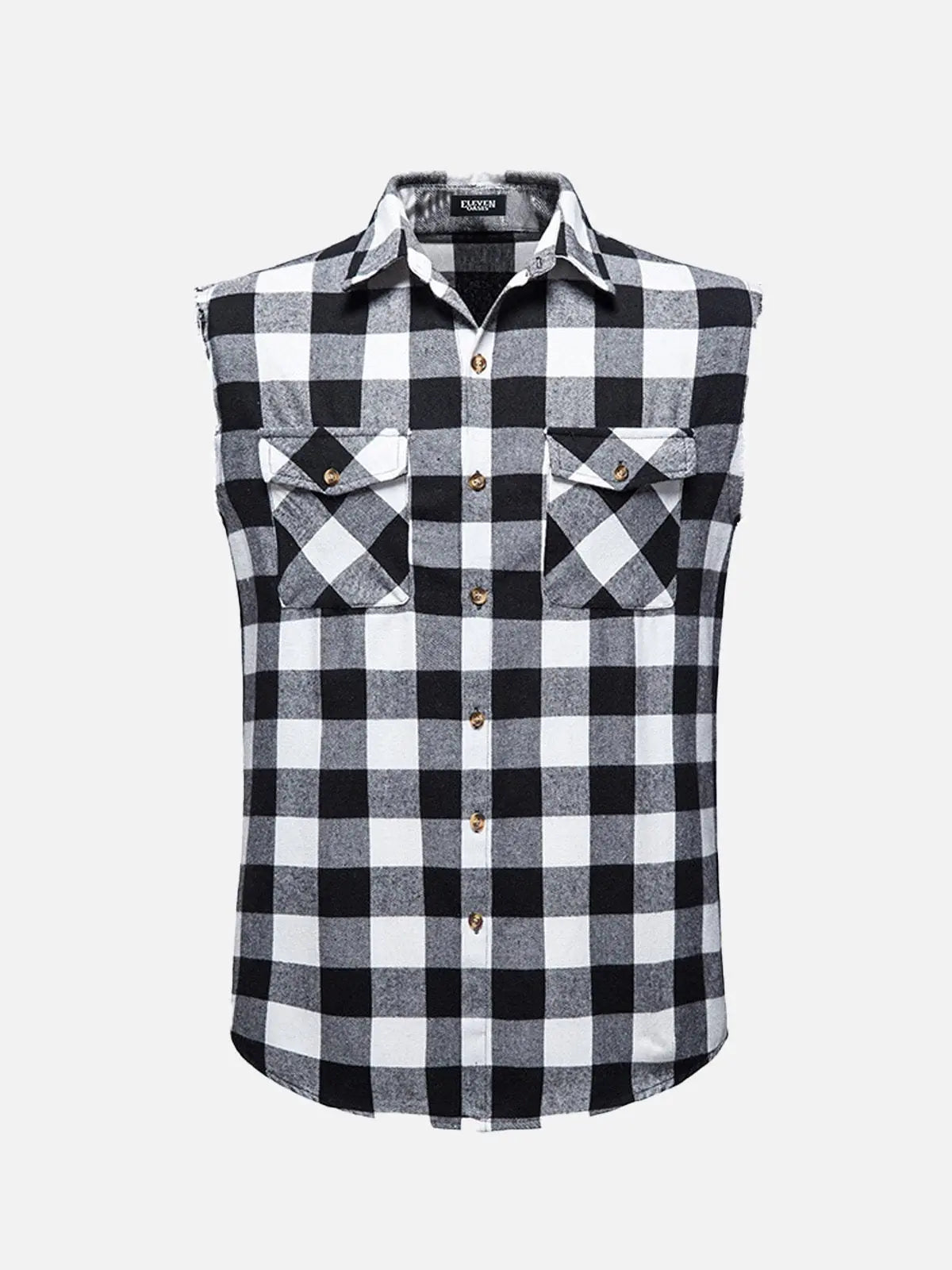 Men's Buffalo Plaid Sleeveless Shirt Eleven Oasis