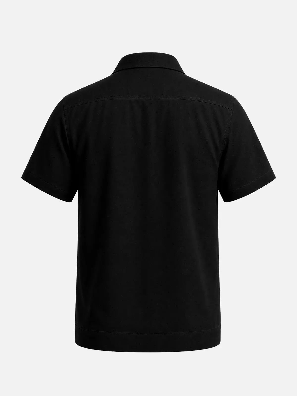 Men's Checkerboard Panel Bowling Short Sleeve Shirt Eleven Oasis