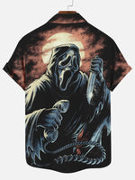 Men's Scream Ghostface Halloween Short Sleeve Shirt Summer Everest