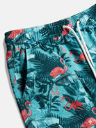 Men's Slim Fit Tropical Print Swim Trunks Eleven Oasis