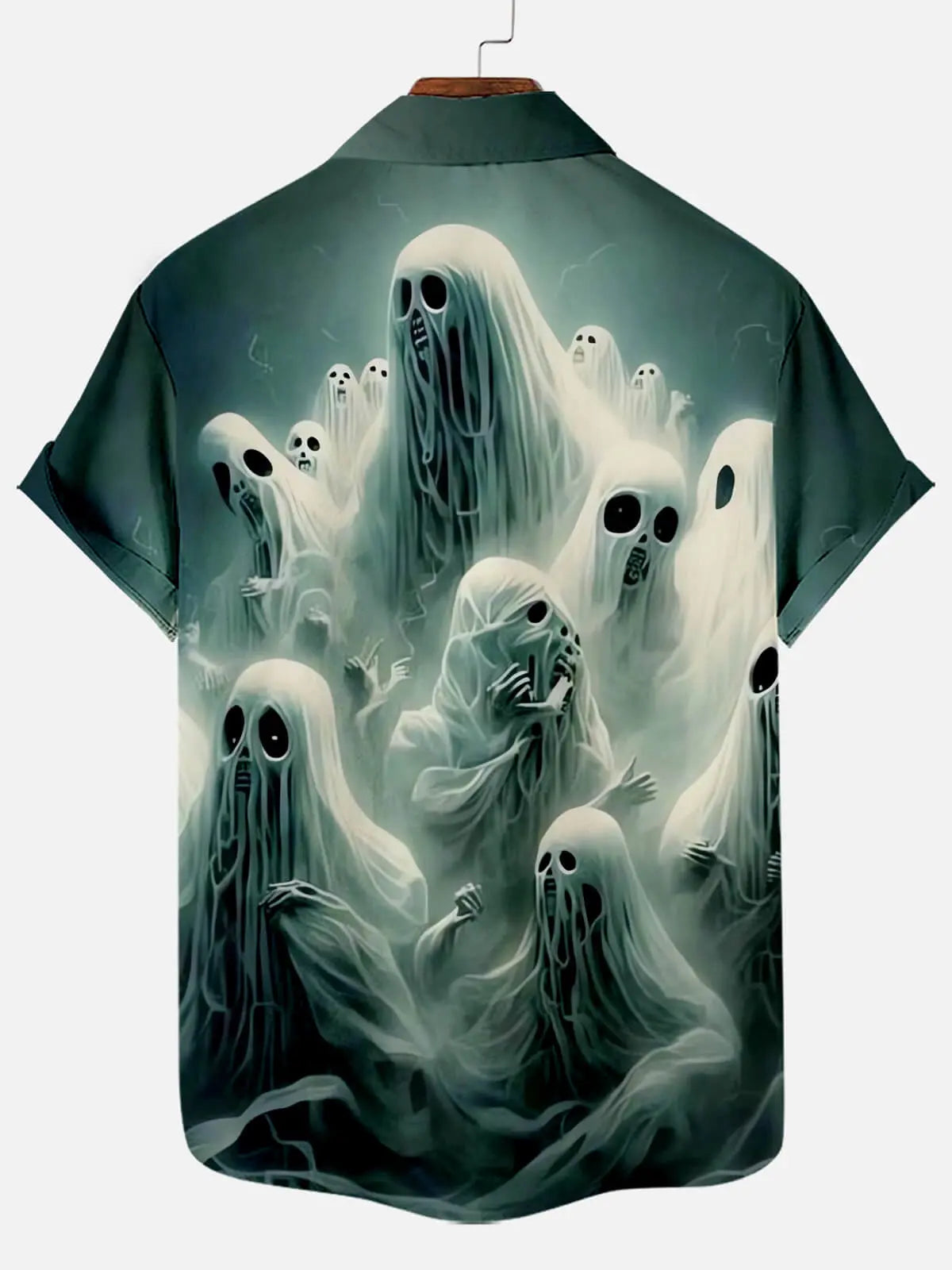 Tall Men's Haunted Spirits Halloween Short Sleeve Shirt Eleven Oasis