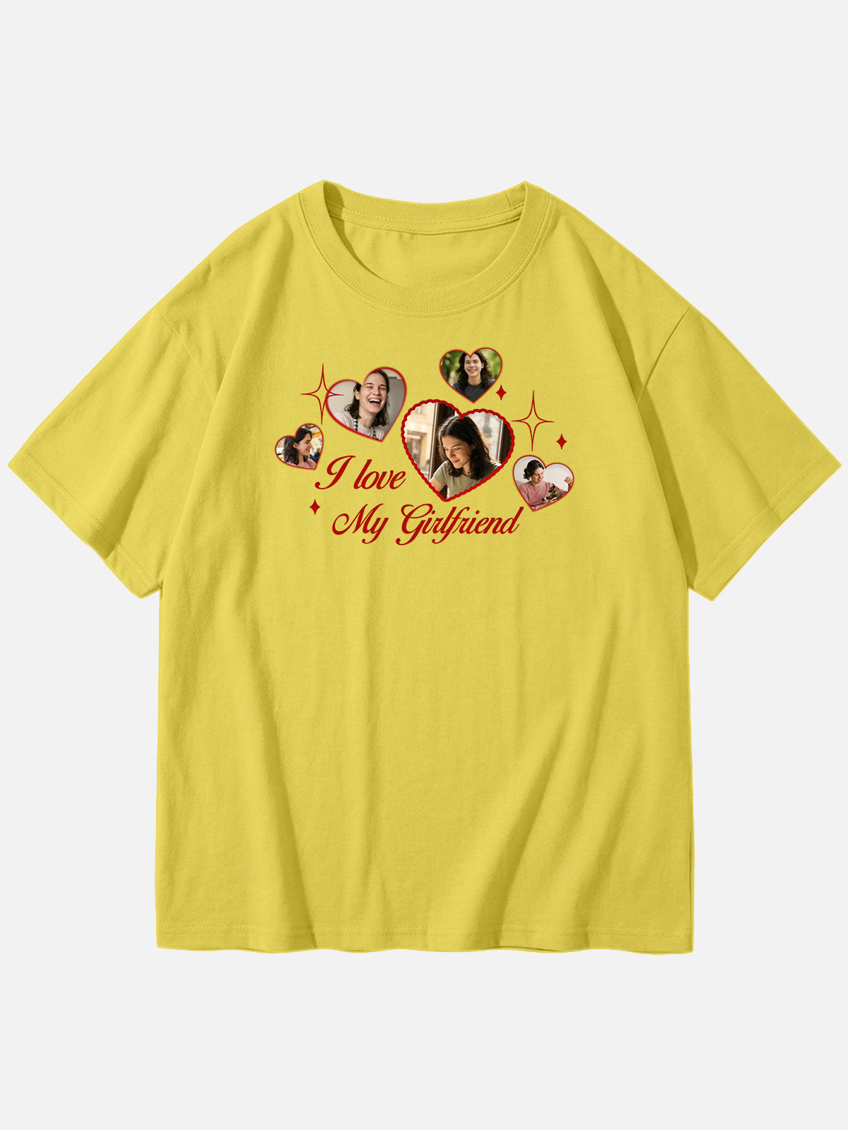 Custom Love Photo Cotton Short Sleeve T-Shirt Eleven Oasis