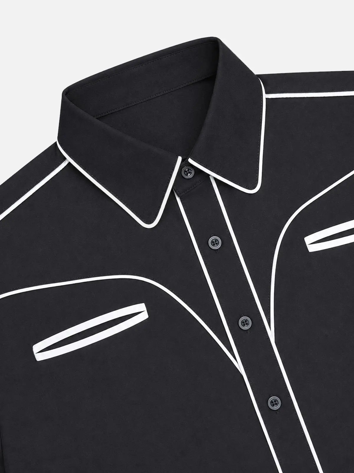 Men's Western Yoke Contrast Piping Long Sleeve Shirt ElevenOasis