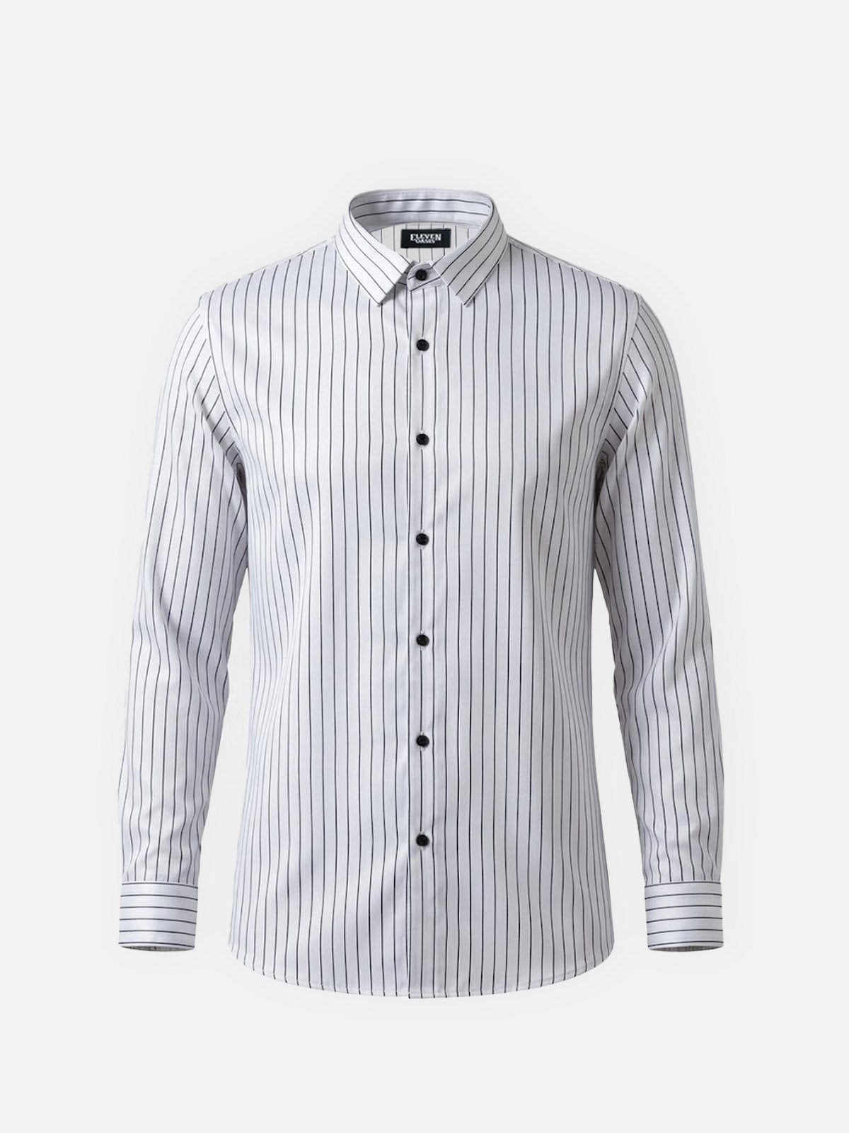 Men's Classic Pinstripe Stretch Slim Fit Long Sleeve Shirt Eleven Oasis