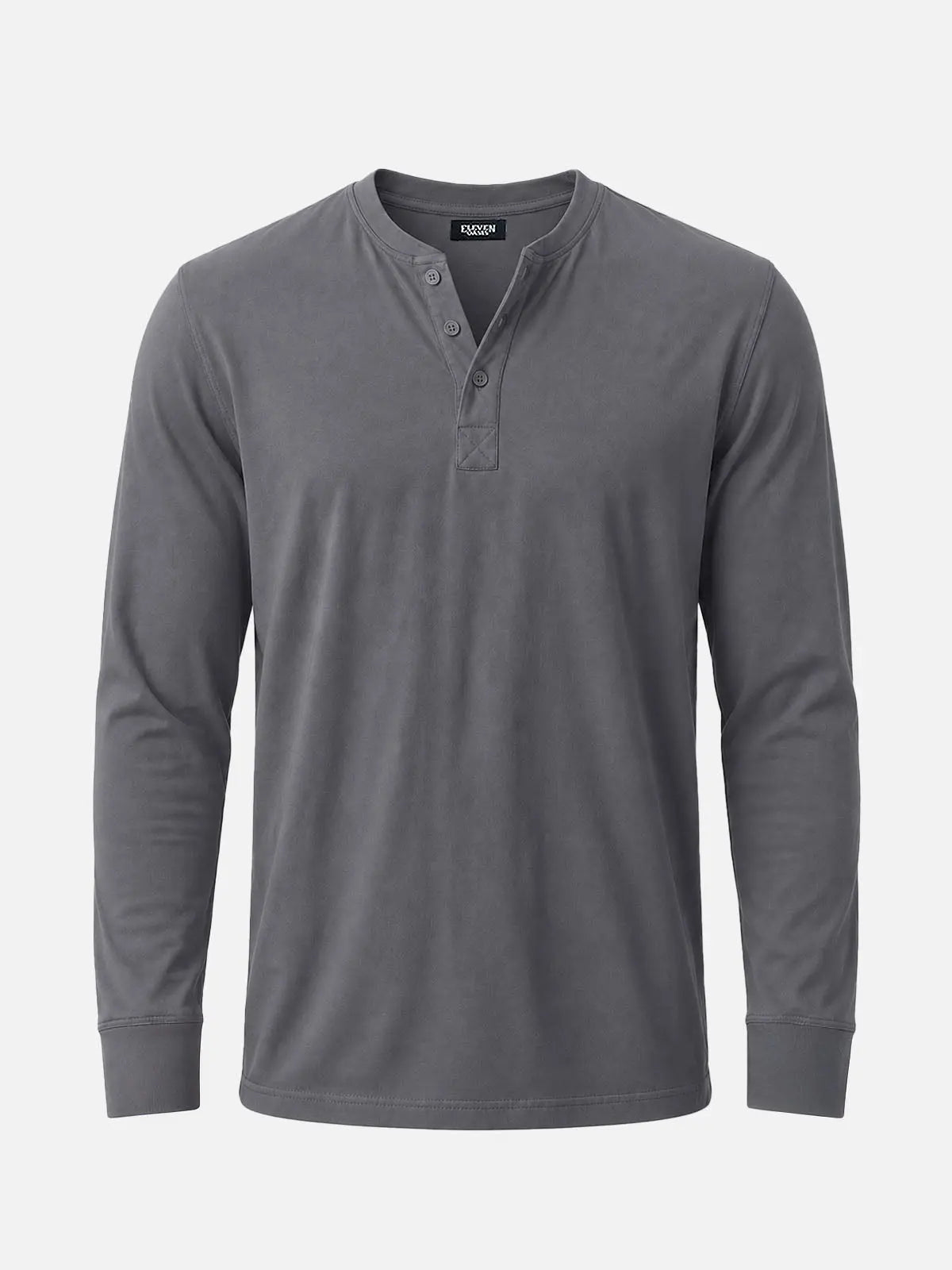 Men's Classic Henley Slim Fit Long Sleeve Shirt Eleven Oasis