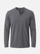 Men's Classic Henley Slim Fit Long Sleeve Shirt Eleven Oasis