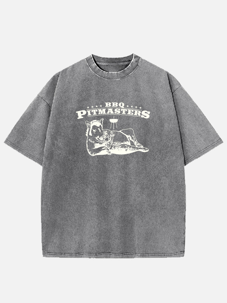 Men’s Food & Beverage Cotton Round Neck Short Sleeve T - Shirt BBQ Pitmasters Wild Boar Feral Flavor Eleven Oasis