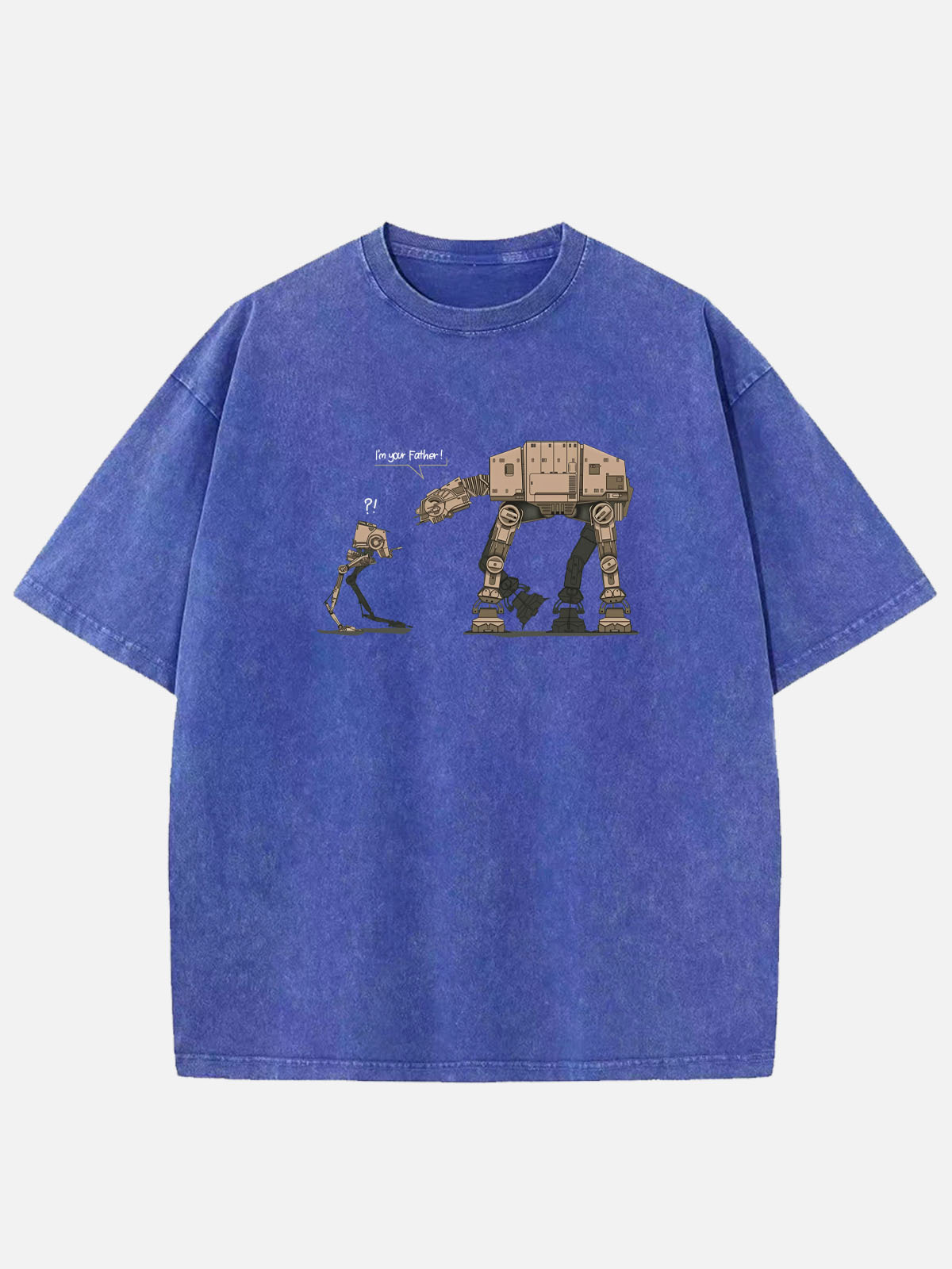 Men’s Science Fiction Cotton Round Neck Short Sleeve T - Shirt Star Wars Funny Robot Dialogue Eleven Oasis