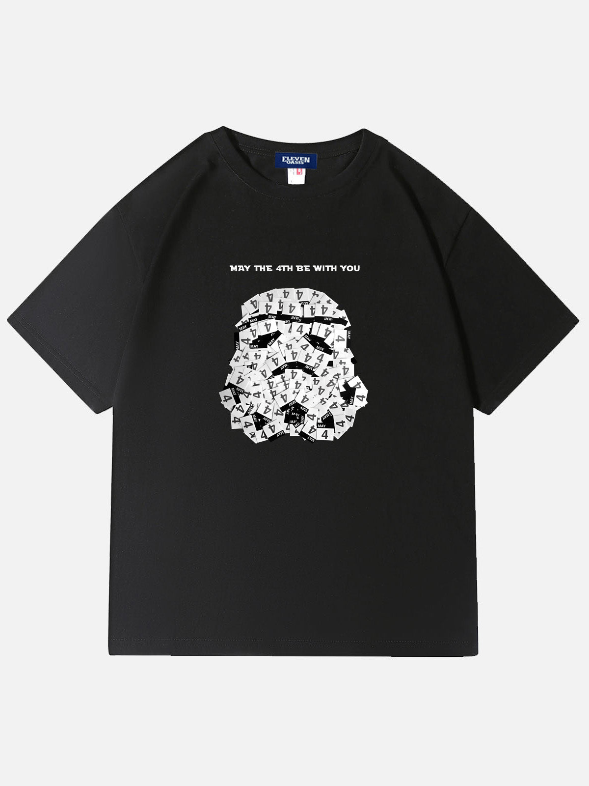 Men's Science Fiction Basic Cotton Round Neck Short Sleeve T - Shirt Star Wars MAY THE 4TH BE WITH YOU Eleven Oasis