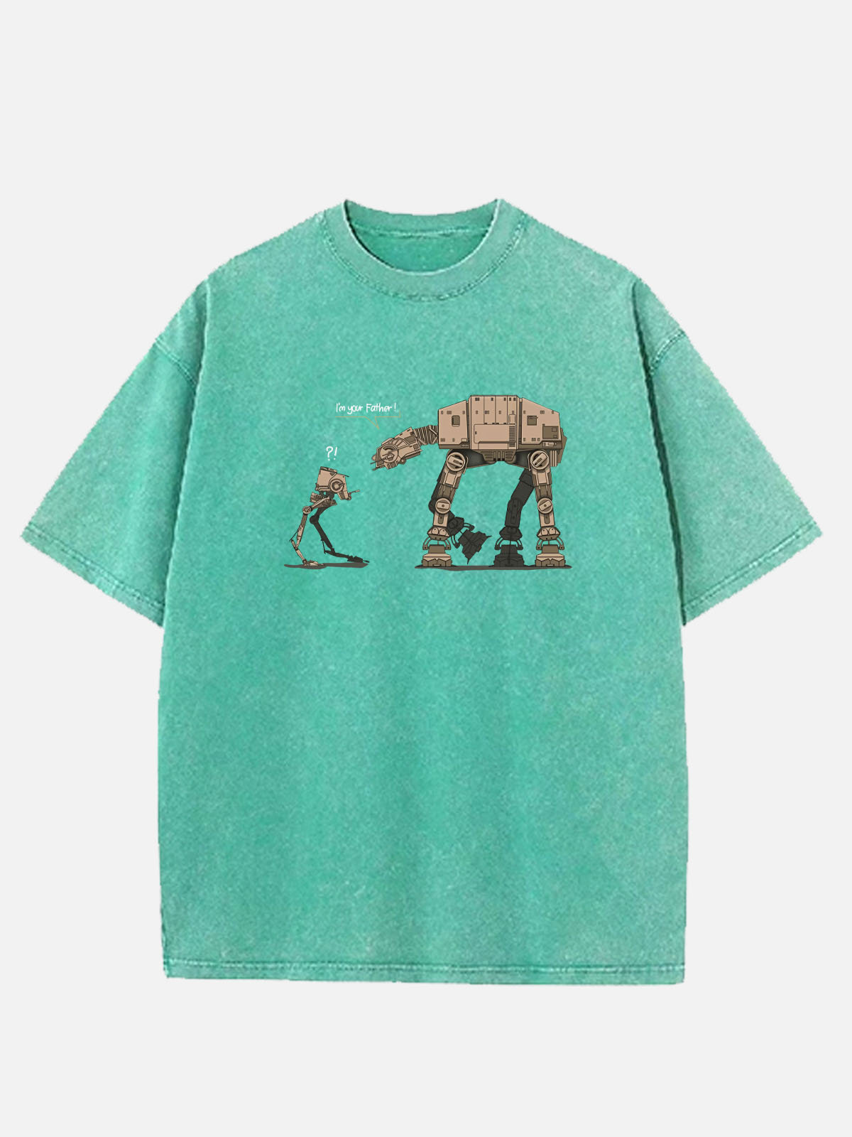 Men’s Science Fiction Cotton Round Neck Short Sleeve T - Shirt Star Wars Funny Robot Dialogue Eleven Oasis