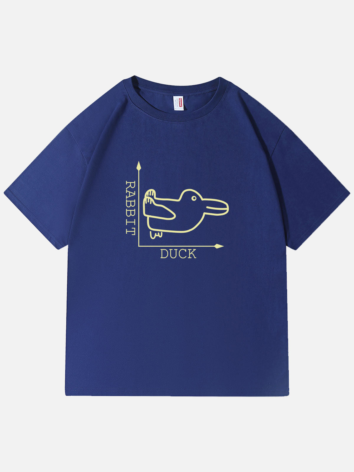 Men’s Easter Basic Cotton Round Neck T - Shirt Duck vs Rabbit Math Coordinates Eleven Oasis