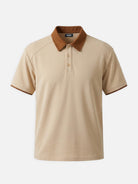 Men's Retro Contrast Collar Short Sleeve Polo Shirt Eleven Oasis
