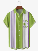 Men's Basic Striped Bowling Short Sleeve Casual ShirtMens short sleeve shirts Big and tall Mens shirts Short sleeve shirts for men Mens 4xl shirts Casual short sleeve shirts