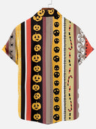 Men's Halloween Stripe Pattern Short Sleeve Shirt Eleven Oasis