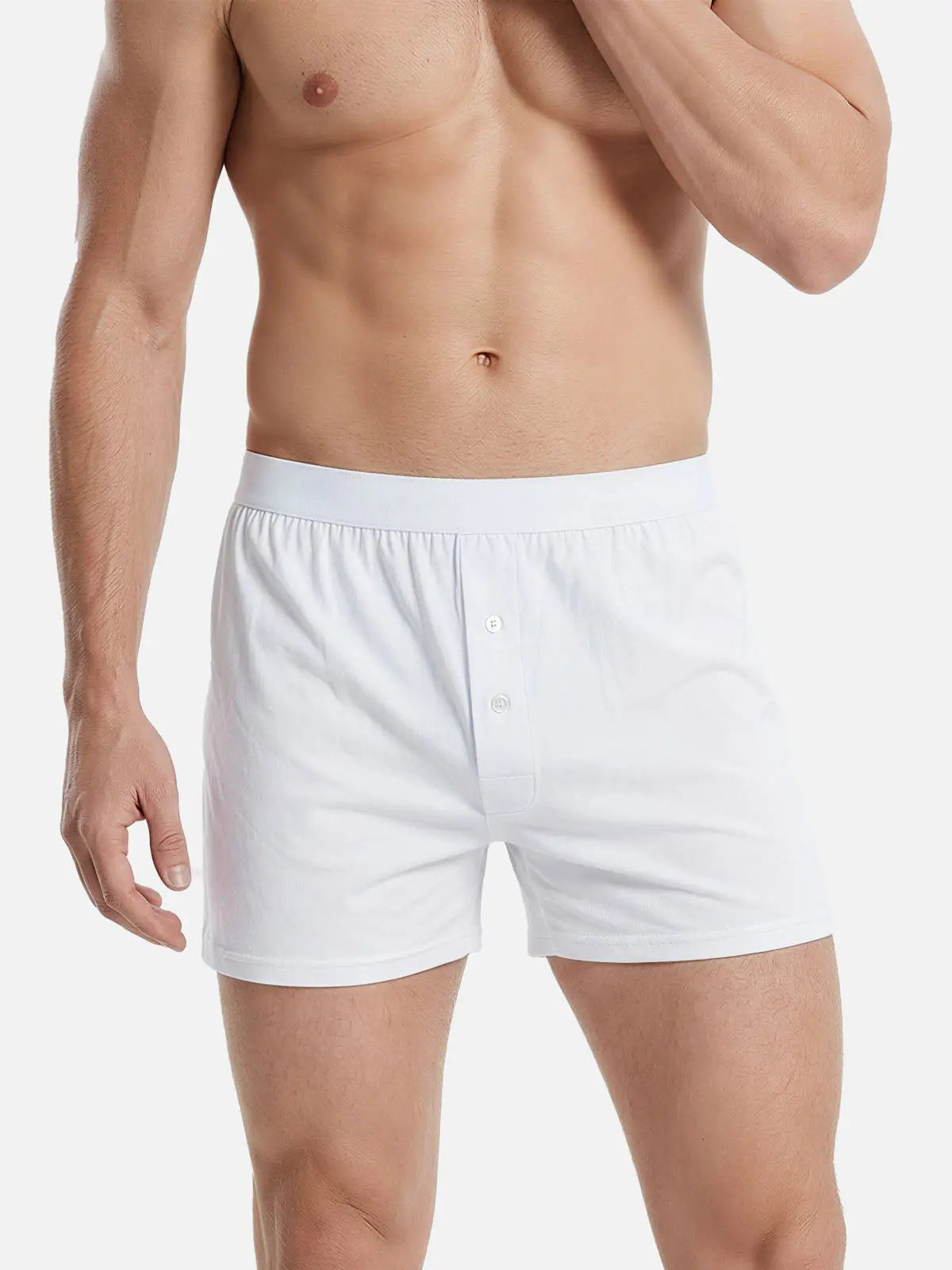 Men's Cotton Stretch Button Fly Boxer Eleven Oasis